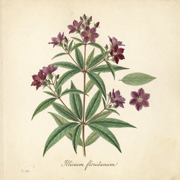 Purple Anise botanical plate