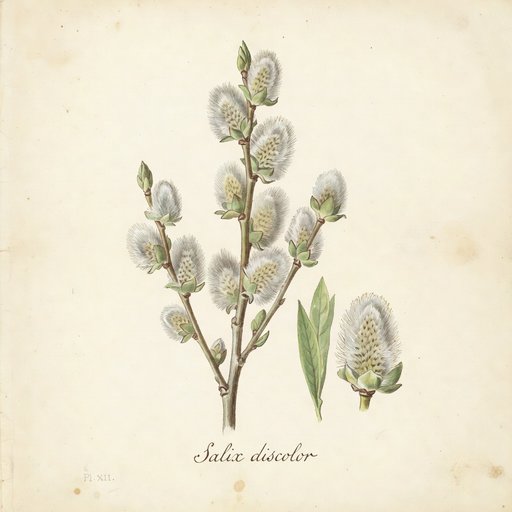 Pussy Willow botanical plate