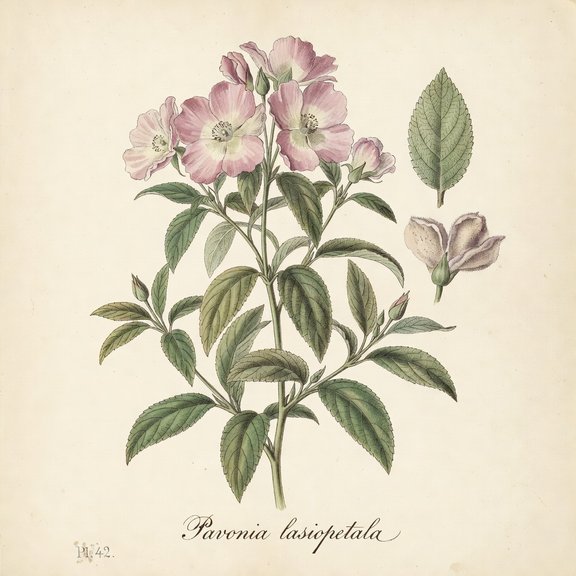 Rock Rose botanical plate