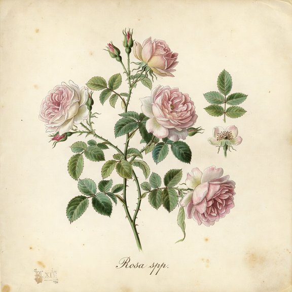 Rose botanical plate