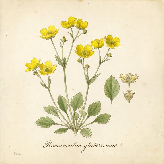 Sagebrush Buttercup botanical plate