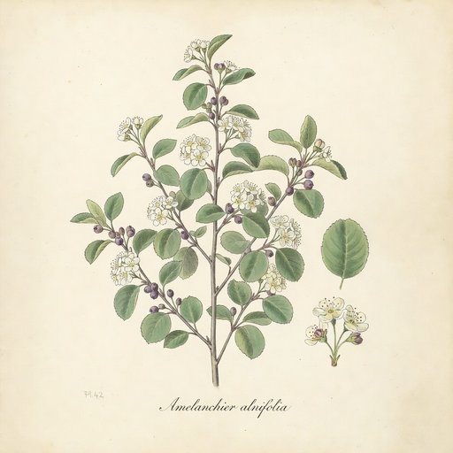 Saskatoon Serviceberry botanical plate