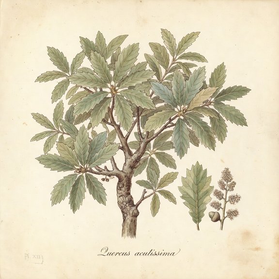 Sawtooth Oak botanical plate