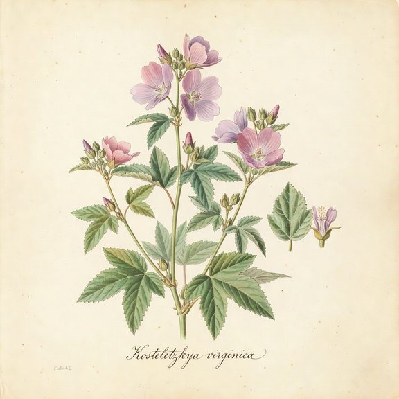 Seashore Mallow botanical plate