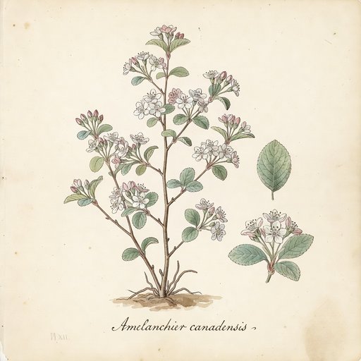 Serviceberry botanical plate