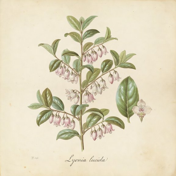 Shining Fetterbush botanical plate