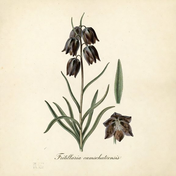 Siberian Fritillary botanical plate