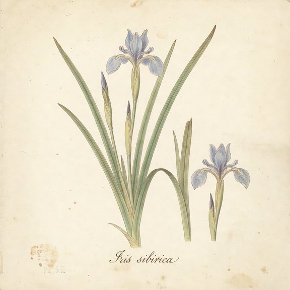 Siberian Iris botanical plate