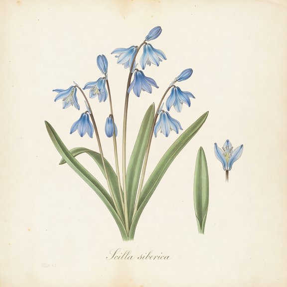 Siberian Squill botanical plate