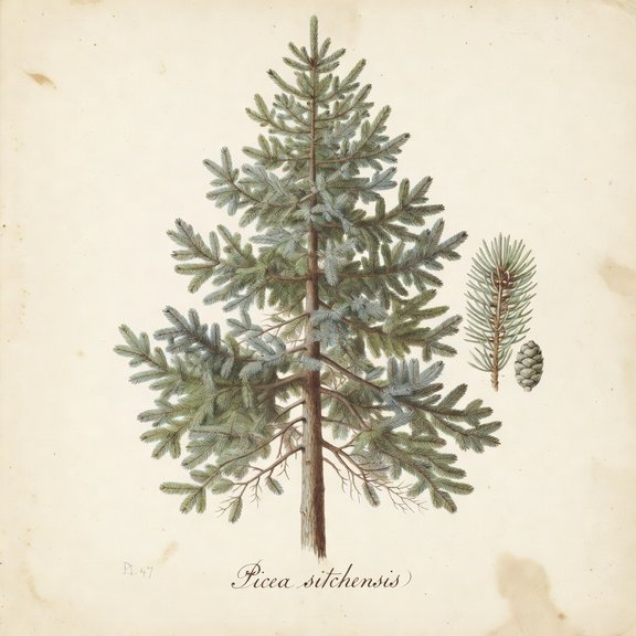 Sitka Spruce botanical plate