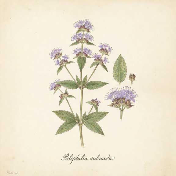 Smooth Woodmint botanical plate