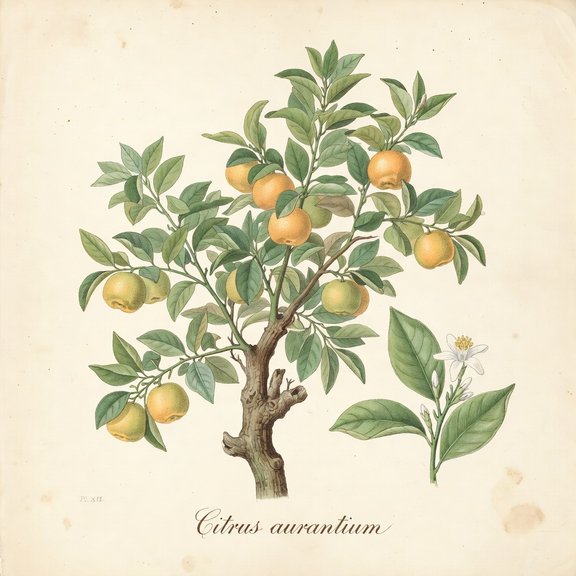 Sour Orange botanical plate