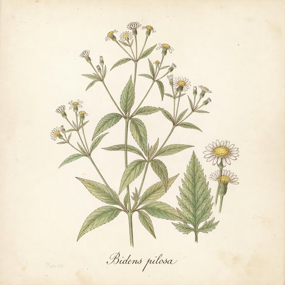 Spanish needle botanical plate