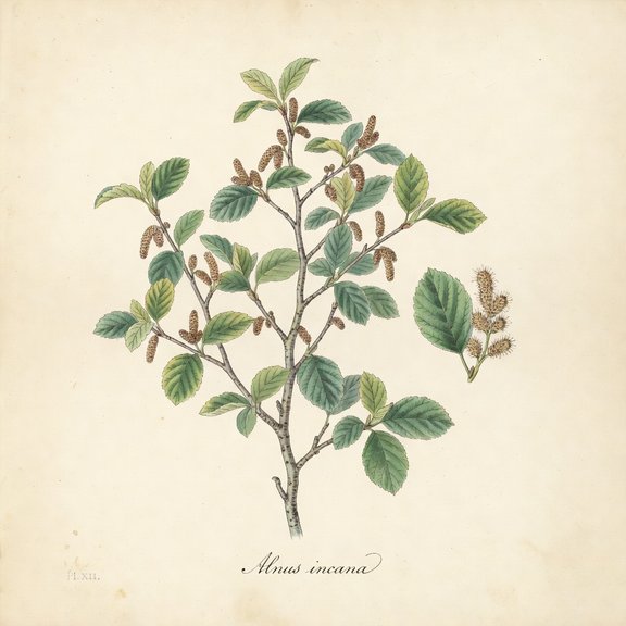 Speckled Alder botanical plate