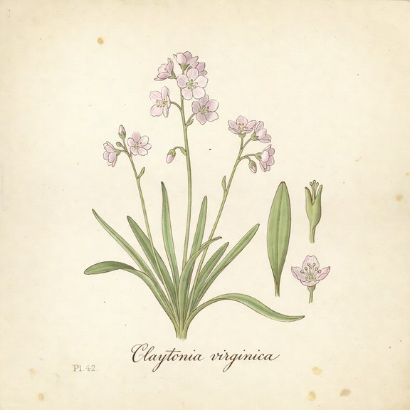 Spring Beauty botanical plate