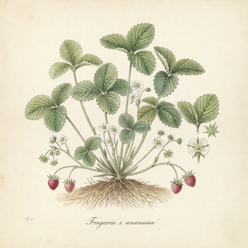 Strawberry botanical plate