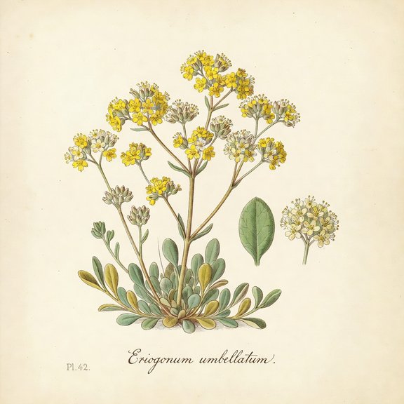 Sulphur Buckwheat botanical plate