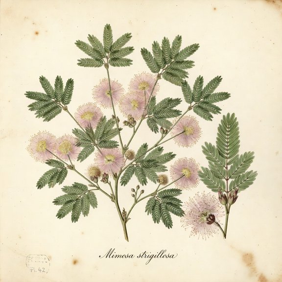 Sunshine Mimosa botanical plate