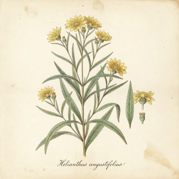 Swamp Sunflower botanical plate