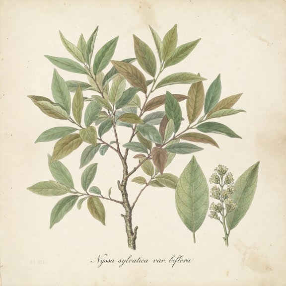 Swamp Tupelo botanical plate
