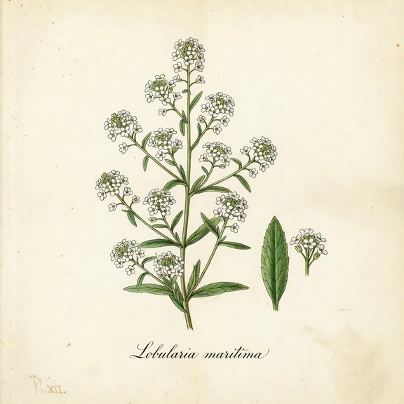 Sweet Alyssum botanical plate