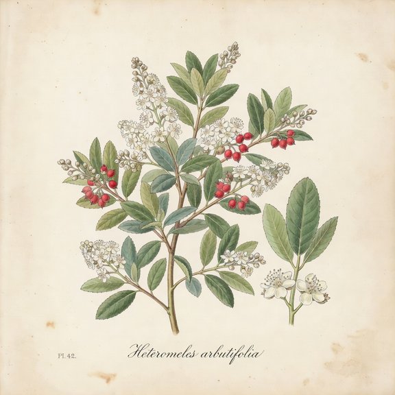 Toyon botanical plate