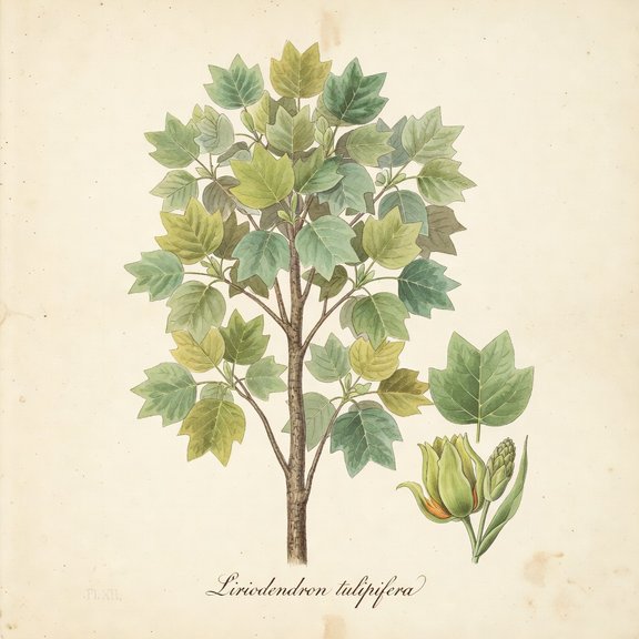 tulip tree botanical plate
