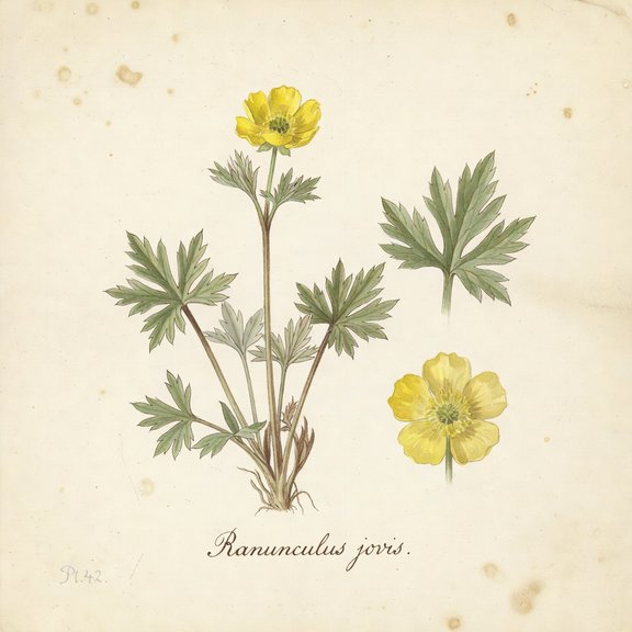 Utah Buttercup botanical plate