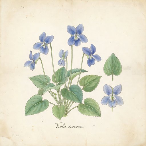 Violets botanical plate