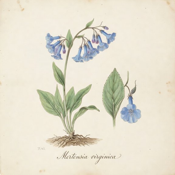 Virginia bluebell botanical plate