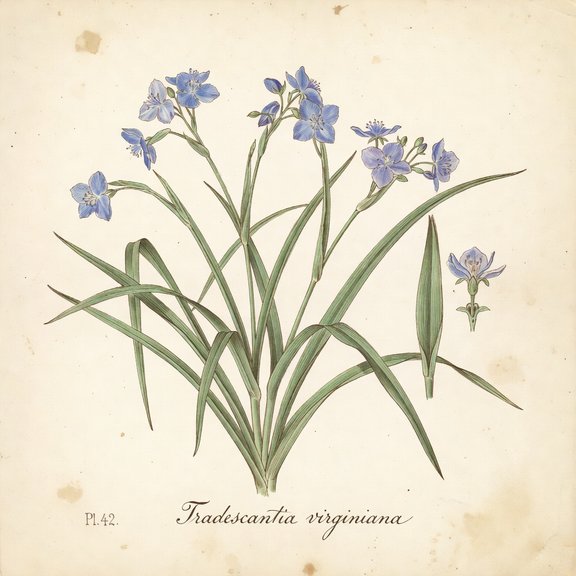 Virginia Spiderwort botanical plate