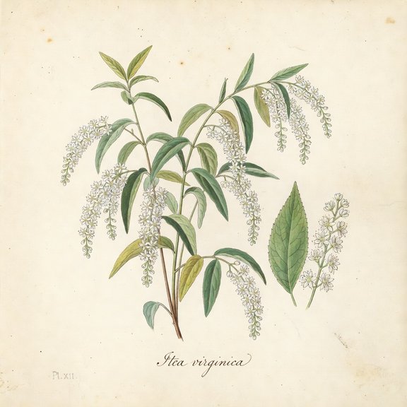 Virginia Sweetspire botanical plate