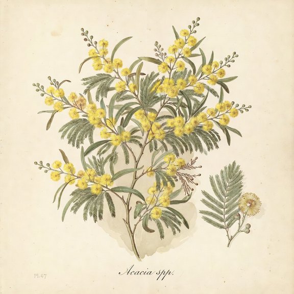 Wattle botanical plate