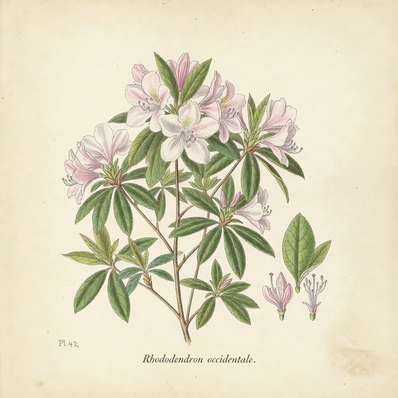 Western Azalea botanical plate