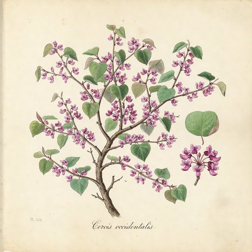 Western Redbud botanical plate