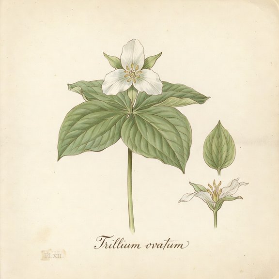Western Trillium botanical plate
