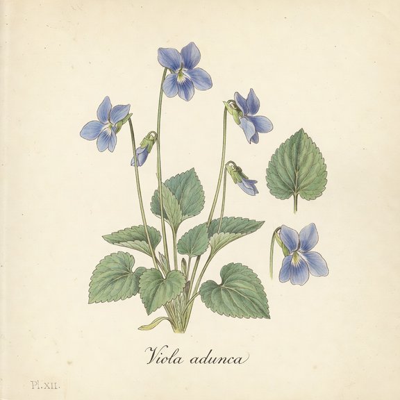 Western Violet botanical plate