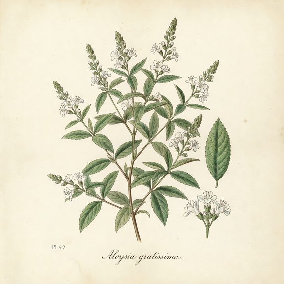 White Brush botanical plate