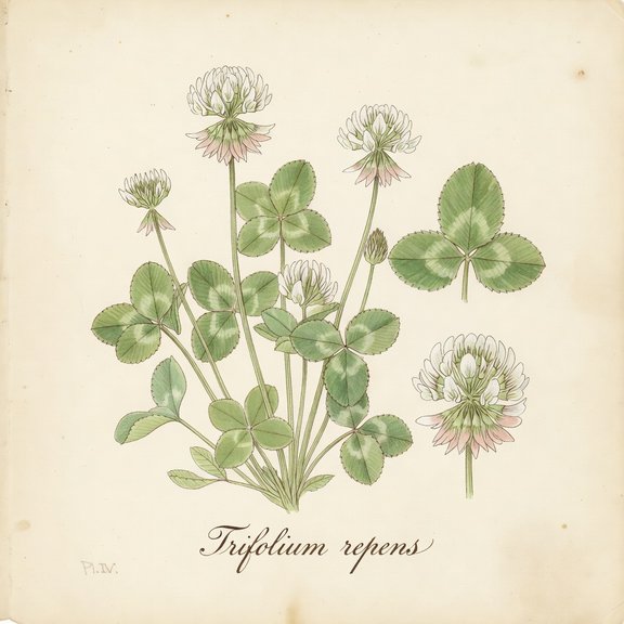 White clover botanical plate