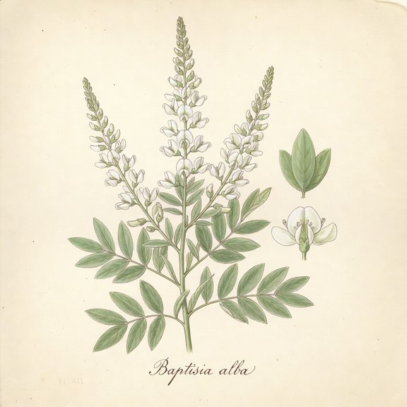 White Wild Indigo botanical plate