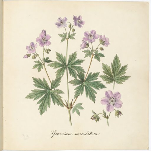 Wild Geranium botanical plate