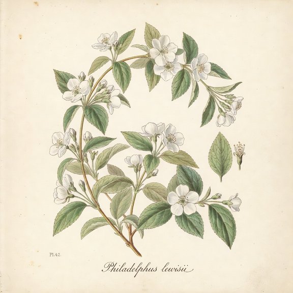 Wild Mock Orange botanical plate