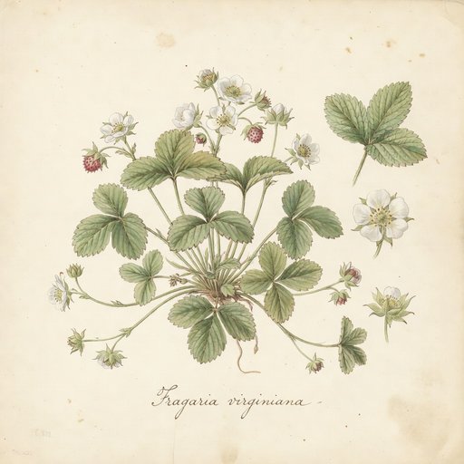 Wild Strawberry botanical plate