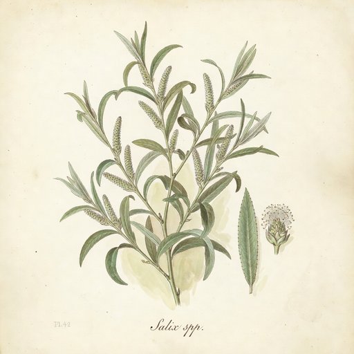 Willow botanical plate