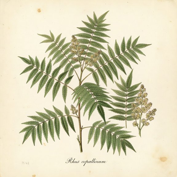 Winged Sumac botanical plate