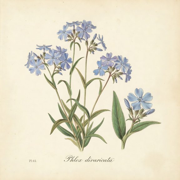 Woodland Phlox botanical plate