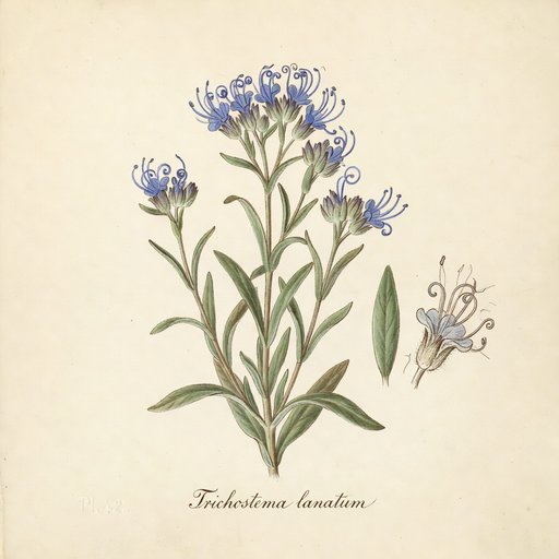 Woolly Bluecurls botanical plate